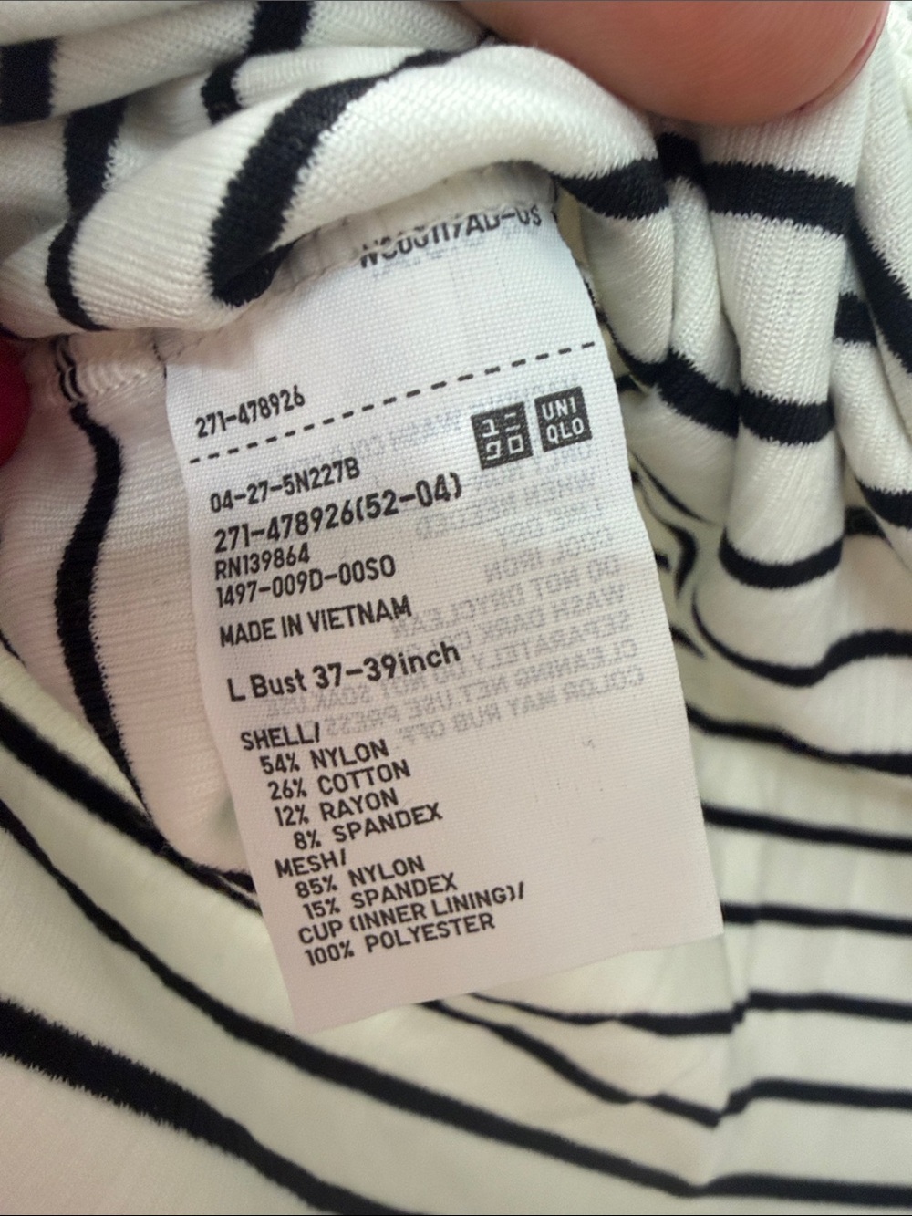 Uniqlo Off White & Black Striped Ribbed Halter Tank - Picture 4 of 5